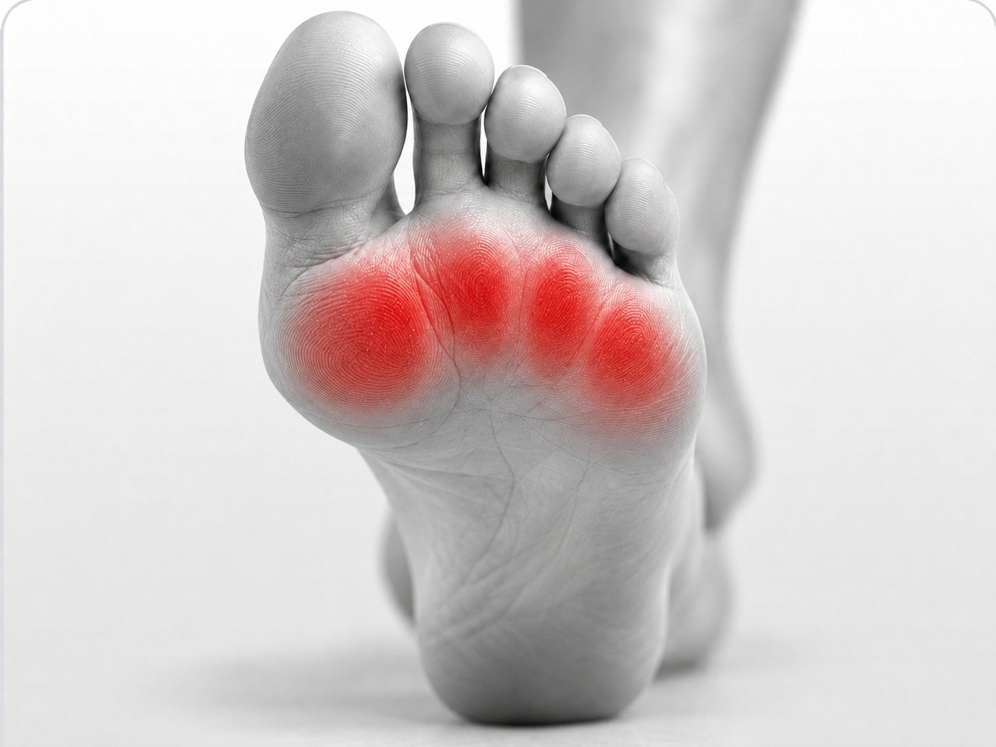 Illustration of Ball of Foot Pain (Metatarsalgia)